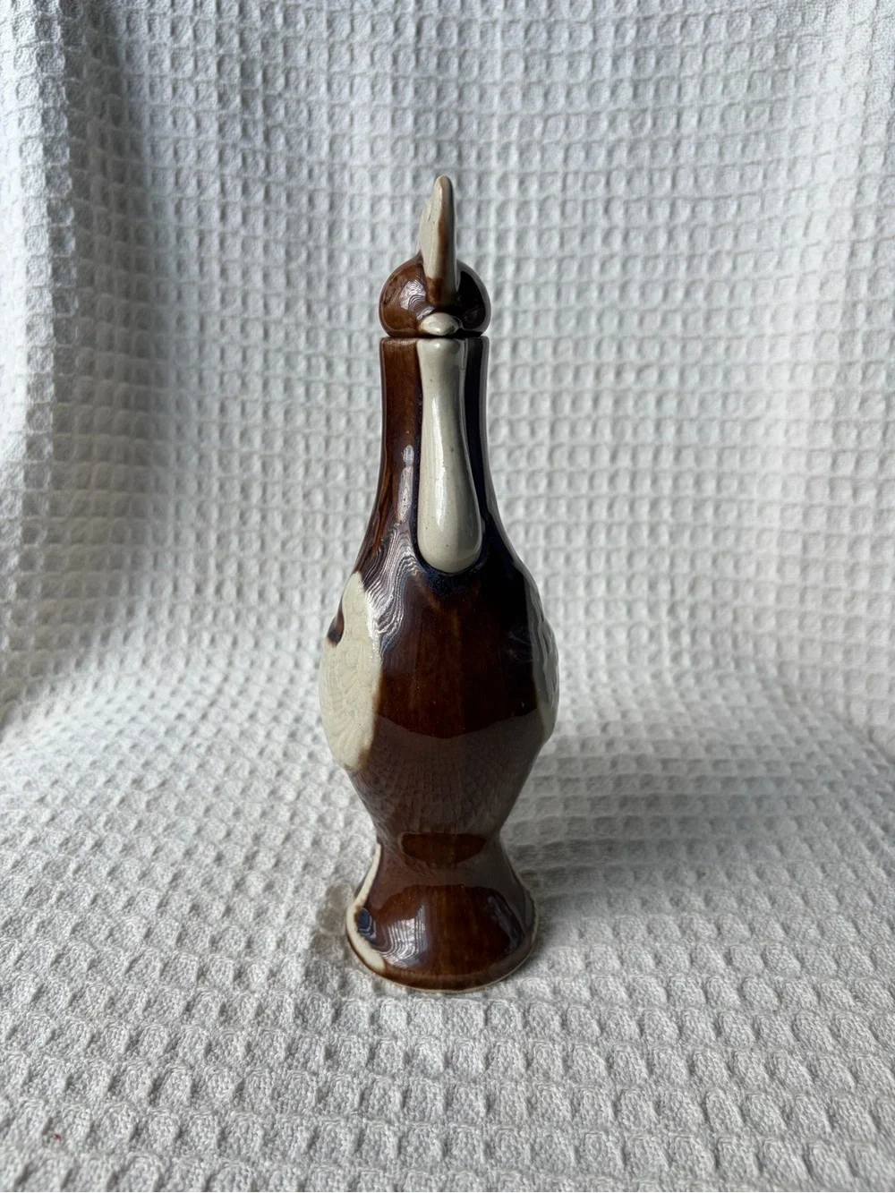Vintage Mid-Century Ceramic Rooster Liqueur Decanter Set With Matching Cups